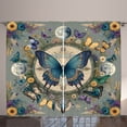 thumbnail image 1 of Ambesonne Boho Curtains 2 Panel Set, Sunflower Moon Moth Witchy Art, 108" x 108", Cadet Blue Blue Grey, 1 of 2