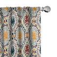 thumbnail image 1 of Ambesonne Boho Curtains, Chevrons Strips and Dots Print, Pair of 28"x95", Orange Burgundy, 1 of 5