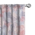 thumbnail image 1 of Ambesonne Boho Curtains, Feathers Flowers Floral Plot, Pair of 28"x95", Pastel Pink and Ceil Blue, 1 of 5