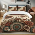 thumbnail image 1 of Ambesonne Boho Duvet Cover Set, Bohemian Geometric Elements, Calking, Redwood Blue Grey Beige, 1 of 4