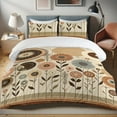 thumbnail image 1 of Ambesonne Boho Duvet Cover Set, Bohemian Wildflowers Autumn, Queen, Beige Dark Brown Ecru, 1 of 4