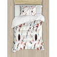 thumbnail image 1 of Ambesonne Boho Duvet Cover Sets, Fashion Feathers, 2-Twin, Multicolor, 1 of 4