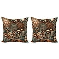 thumbnail image 1 of Ambesonne Boho Esoteric Throw Pillow Cover 2 Pack, Hidden Woodland Skull, 16", Cream Paprika Cadet Blue, 1 of 7