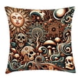 thumbnail image 1 of Ambesonne Boho Esoteric Throw Pillow Cushion Cover, Hidden Woodland Skull, 16" X 16", Cream Paprika Cadet Blue, 1 of 2