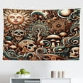 thumbnail image 1 of Ambesonne Boho Esoteric Wall Hanging Tapestry, Hidden Woodland Skull, 45"x30", Cream Paprika Cadet Blue, 1 of 2