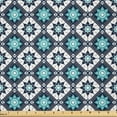 thumbnail image 1 of Ambesonne Boho Fabric by the Yard Microfiber, Folkloric Morocco Tile Inspire, 10 Yards, Seafoam Dark Blue, 1 of 2