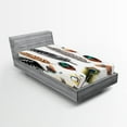 thumbnail image 1 of Ambesonne Boho Fitted Sheet, Bird Feather Retro Vibrant, Twin XL Size, Multicolor, 1 of 2