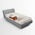 thumbnail image 1 of Ambesonne Boho Fitted Sheet, Butterfly Rocks Healing, Twin XL Size, White Orange, 1 of 2