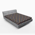 thumbnail image 1 of Ambesonne Boho Fitted Sheet, Geometrical Pattern, Full Size, Orange Blue and White, 1 of 2