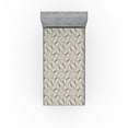 thumbnail image 1 of Ambesonne Boho Fitted Sheet, Lace Pattern Geometric Swirls, Twin Size, Eggshell Dimgray, 1 of 5