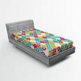 thumbnail image 1 of Ambesonne Boho Fitted Sheet, Theme Colorful Petal, Twin XL Size, Red Turquoise Yellow, 1 of 2