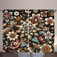 thumbnail image 1 of Ambesonne Boho Floral Curtains 2 Panel Set, Traditional Folk Garden, 108" x 96", Black Sepia and Orange, 1 of 2