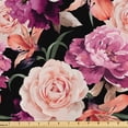 thumbnail image 1 of Ambesonne Boho Floral Fabric by the Yard Upholstery, Colorful Rose Pattern, 3 Yards, Dark Magenta Olive Green, 1 of 5