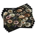 thumbnail image 1 of Ambesonne Boho Floral Place Mats Set of 4, Night Flowers Huddle, Standard Size, Olive Green Ivory Coral, 1 of 5