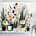 thumbnail image 1 of Ambesonne Boho Floral Shower Curtain, Botanical Fantasy Leafy, 69"Wx84"L, Eggshell Forest Green, 1 of 4