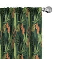 thumbnail image 1 of Ambesonne Boho Green Window Curtains, Deep of the Jungle Art, Each 28" W x 84" L, Salmon Multicolor, 1 of 4