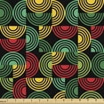 thumbnail image 1 of Ambesonne Boho Green Fabric by the Yard Upholstery, Swirling Circles Around, 3 Yards, Charcoal Grey and Mustard, 1 of 5