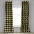 thumbnail image 1 of Ambesonne Boho Grommet Curtain, Hippie Flowers Wavy Lines Boho, 50"x84", Teal Pale Coffee and Cinnamon, 1 of 1