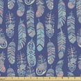 thumbnail image 1 of Ambesonne Boho Hippie Fabric by the Yard Upholstery, Feathers Illustration, 10 Yards, Dark Violet Pink Blue, 1 of 5