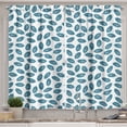 thumbnail image 1 of Ambesonne Boho Kitchen Curtains, Digital Feather Pattern Art, 55"x30", Sea Blue White and Pink, 1 of 3