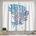 thumbnail image 1 of Ambesonne Boho Kitchen Curtains, Feathers Ethnic Dream Artwork, 55"x30", White and Pale Fuchsia, 1 of 3