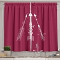 thumbnail image 1 of Ambesonne Boho Kitchen Curtains, Hippie Arrows Feathers Art, 55"x45", Raspberry White, 1 of 3