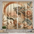 thumbnail image 1 of Ambesonne Boho Kitchen Curtains, Peachy Hues Nature Lady Botany, 55"x24", Slate Blue and Pale Rust, 1 of 3