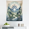 thumbnail image 1 of Ambesonne Boho Nature Wall Hanging Tapestry, Mountains Flowers Path, 23"x28", Slate Blue Reseda Green, 1 of 2
