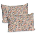 thumbnail image 1 of Ambesonne Boho Pillow Sham 2 Pack, Abstract Feather Wave, 30"x20", Multicolor, 1 of 3