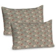 thumbnail image 1 of Ambesonne Boho Pillow Sham 2 Pack, Bohemian Dreamcatcher Crystals, 26"x20", Maroon Seafoam Ivory, 1 of 3