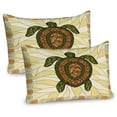 thumbnail image 1 of Ambesonne Boho Pillow Sham 2 Pack, Turtle Zentangle Art, 26"x20", Yellow Green Brown, 1 of 3