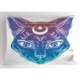 thumbnail image 1 of Ambesonne Boho Pillow Sham, Cat Head Moon and Star, 26" X 20", Blue Violet Cinnamon, 1 of 2