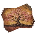 thumbnail image 1 of Ambesonne Boho Place Mats Set of 4, Blushy Sakura Fantasy Tree, Standard Size, Soft Pink Pale Vermilion, 1 of 5