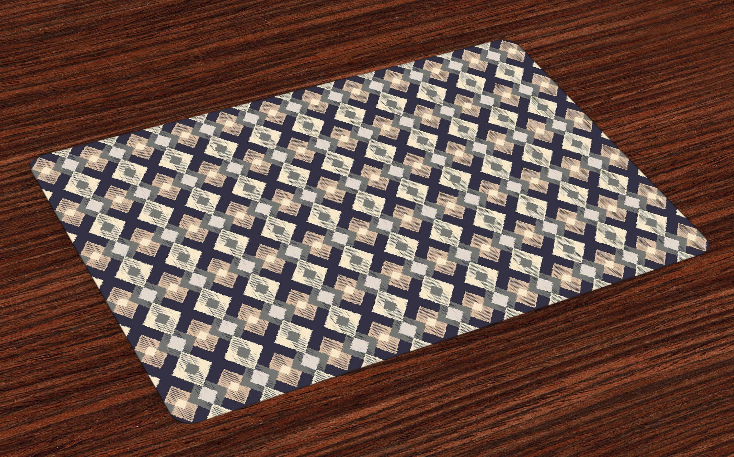 Boho Multicolor Ikat Style Polyester Placemats Set of 4