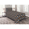 thumbnail image 1 of Ambesonne Boho Quilted Bedspread Set 2 Pcs, Geometrical Pattern, Twin Size, Orange Blue and White, 1 of 4