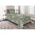 thumbnail image 1 of Ambesonne Boho Quilted Bedspread Set 2 Pcs, Tribal Bohemian, Twin Size, Blue Yellow, 1 of 3