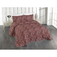 thumbnail image 1 of Ambesonne Boho Quilted Bedspread Set 3 Pcs, Hippie Bohemian 80s Design Art, Queen, Vermilion Seafoam and Ivory, 1 of 4