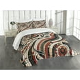 thumbnail image 1 of Ambesonne Boho Quilted Bedspread Set 3 Pcs, Oriental Mosaic Look Leafy Art, Queen Size, Raspberry White Dark Grey, 1 of 4