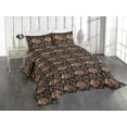 thumbnail image 1 of Ambesonne Boho Quilted Coverlet 2 Pcs, Bohemian Woodland Fox Modern, Twin Size, Charcoal Grey and Cinnamon, 1 of 4