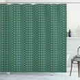 thumbnail image 1 of Ambesonne Boho Shower Curtain, Aztec Geometric Motifs, 69"Wx70"L, Dark Seafoam Yellow, 1 of 5