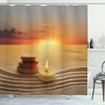 thumbnail image 1 of Ambesonne Boho Shower Curtain, Yoga Candle, 69"Wx84"L, Orange Sand Brown, 1 of 5