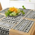 thumbnail image 1 of Ambesonne Boho Table Runner & Placemats, Abstract Prehistoric, Placemat 4 pcs + Runner 14"x72", Black Yellow, 1 of 2
