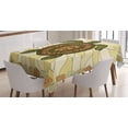 thumbnail image 1 of Ambesonne Boho Tablecloth Rectangular Table Cover, Turtle Zentangle Art, 60"x90", Yellow Green Brown, 1 of 4