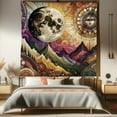 thumbnail image 1 of Ambesonne Boho Tapestry Queen Size, Sun and Moon Psychedelic Scene, 88"x88", Indigo Reseda Green Beige, 1 of 3