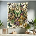 thumbnail image 1 of Ambesonne Boho Tapestry Twin Size, Dancing Moth Butterfly Flower, 68"x88", Fern Green Lilac Orange, 1 of 3