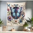 thumbnail image 1 of Ambesonne Boho Tapestry Twin Size, Medieval Witchcore Butterfly, 68"x88", Pale Blue Eggshell Green, 1 of 3