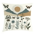 thumbnail image 1 of Ambesonne Boho Throw Pillow Cushion Cover, Mid Century Meadow Mountains, 16" X 16", Dark Mustard Slate Blue, 1 of 2