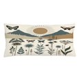 thumbnail image 1 of Ambesonne Boho Throw Pillow Cushion Cover, Mid Century Meadow Mountains, 36" X 16", Dark Mustard Slate Blue, 1 of 2