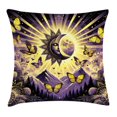 thumbnail image 1 of Ambesonne Boho Throw Pillow Cushion Cover, Sun and Moon Esoteric Artwork, 16" X 16", Violet Mustard Dark Grey, 1 of 2