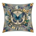 thumbnail image 1 of Ambesonne Boho Throw Pillow Cushion Cover, Sunflower Moon Moth Witchy Art, 18" X 18", Cadet Blue Blue Grey, 1 of 2